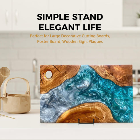 TR-LIFE 3 Pack 12 Inch Plate Stands for Display - Large, Metal Picture Frame Holder Stand + Easels for Decorative Platter, Book, Plaque, Photo, Ta...