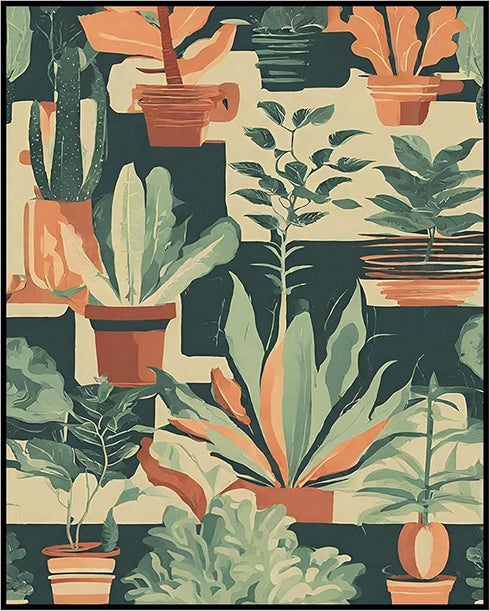 Posterizer 1 pcs-plants pots cactus cute art for plant lovers 8-Floral & Botanical Art-GIft for Men Women Teens-Decor for Home & Office- unframed ...