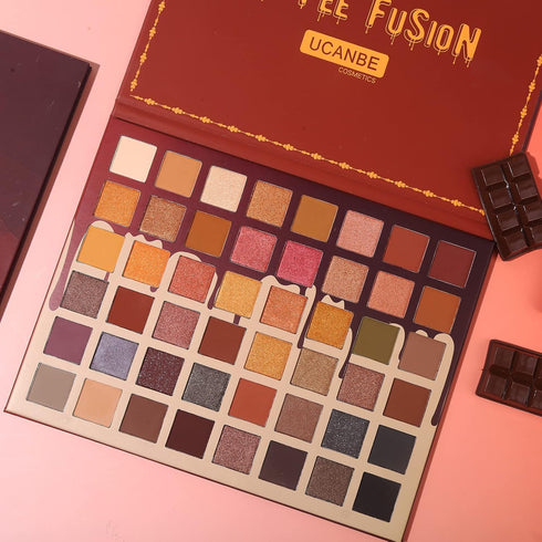 UCANBE Toffee Fusion Nude Eyeshadow Palette, 48 Neutral Shades Naked Eye Shadow Makeup Pallet, High Pigmented Matte Glitter Shimmer Make Up Kit fo...