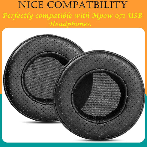 TaiZiChangQin Thicker Upgrade Ear Pads Ear Cushions Mic Foam Replacement Compatible with Mpow 071 USB Headphone (Protein Leather Earpads Black)...