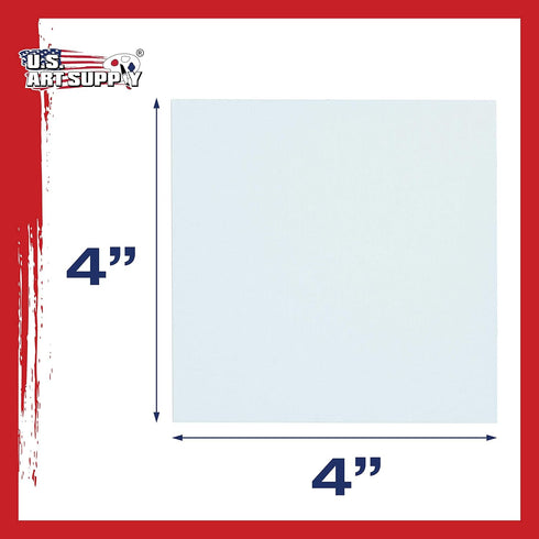 US Art Supply 4 X 4 inch Professional Artist Quality Acid Free Canvas Panel Boards 24-Pack (1 Full Case of 24 Single Canvas Panel Boards)...