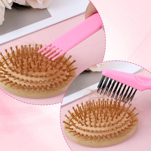 2 Pcs Hairbrush Cleaner Tool 2 In 1 Hair Tools Mini Self Cleaning Hair Brush For Hair Cleaning Clean Dirt Dust Home Salon...