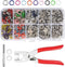Snap Button Kit 100set, 9.5mm Snap Fasteners Kit with Pliers, Metal Snaps Kit with Tool, Five Claw Buckle Tool Set 10 colors (Hollow 100set)...