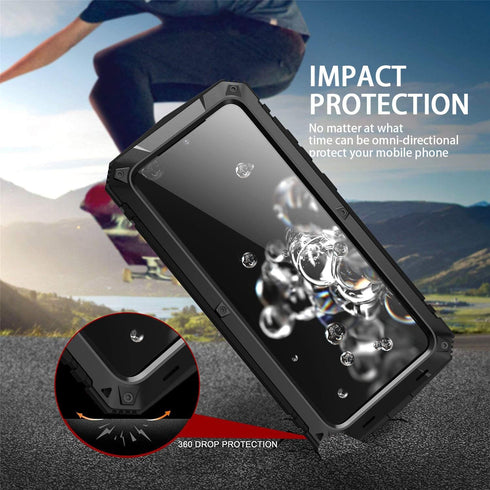 Compatible for Samsung Galaxy S20 Plus Case, Aluminum Metal Gorilla Glass Waterproof Shockproof Military Heavy Duty Sturdy Protector Cover Hard Ca...