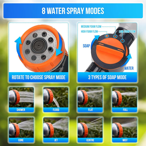 High Pressure Water Hose Nozzle - Garden Hose Nozzle Sprayer Heavy Duty Spray Bottle Soap Car Wash Foam Gun Water Hose Sprayer Nozzle - Spray Foam...