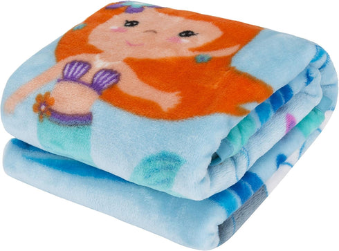 EVERYDAY KIDS Toddler Throw Blanket - 30" by 40" - Mermaids Undersea Adventure - Super Soft, Plush, Warm and Comfortable...