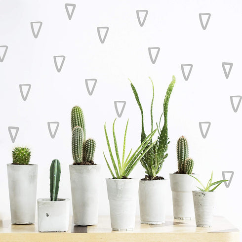 The Boho Design Vieli Arte Grey Transparent Triangles Hand Drawn. Wall Vinyl Sticker Decal Decor Nursery 60 pcs. Adhesive Tribal Triangle for Kids...