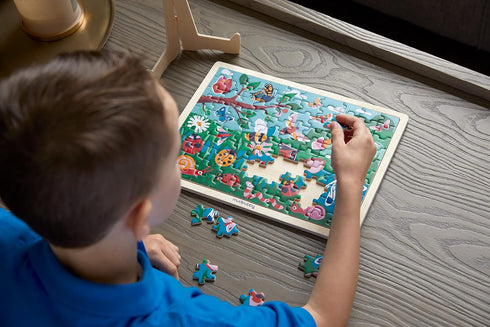 Mudpuppy Garden Life – 100 Piece Wooden Puzzle and Display Stand for Room Decor with Bright and Bold Illustrations of A Scenic Garden for Kids...