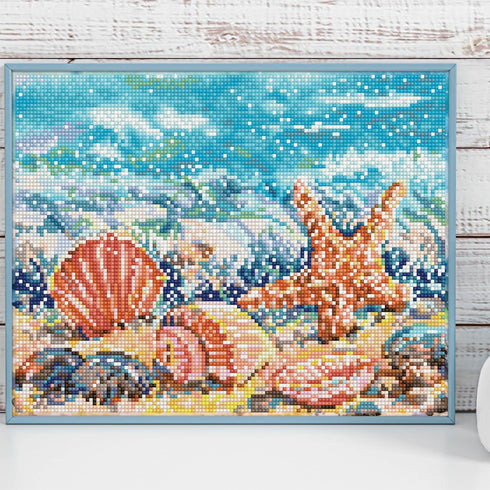 DIAMOND DOTZ ® - Summertime Beach, Full Drill, Round Dotz, Diamond Painting Kits, Diamond Art Kits for Adults, Gem Art, Diamond Art, Kits, 10.6"x1...