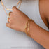 Dremmy Studios Gold Bracelet for Women 18K Gold Plated Dainty Paperclip Cubic Zirconia Disc Coin Star Cable Satellite Bead Pearl Simple Boho Minim...