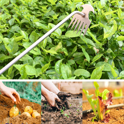 23.6 inch Long Handle Garden Weeding Tool,Hand Weed Pulling Tools,Stainless Steel Weed Puller Tool for Gardening,Weeder Tool for Garden,Garden Too...