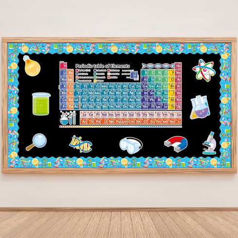 72 Feet Science Bulletin Board Borders Blue Science Lab Border for Science Classroom Décor Back to School Office Party Decorations...