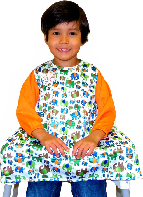 BIB-ON Long Sleeves, Full-Coverage Bib and Apron Combination for Infant, Baby, Toddler Ages 0-4....
