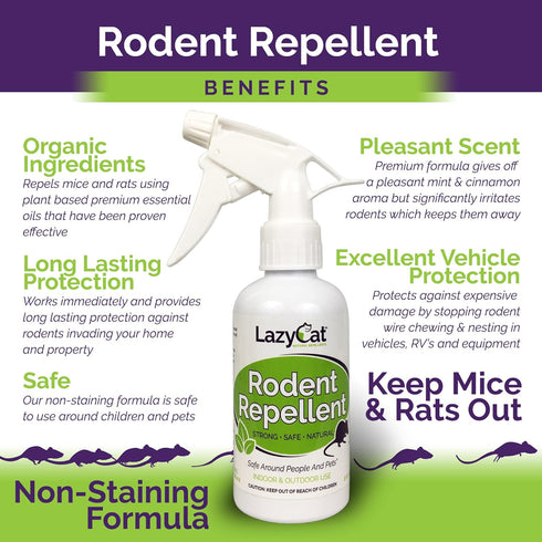 Peppermint Oil Spray for Rodents Plus Cinnamon Oil - MAX Power Mouse Repellent for Home RV Campers Boats Car Engines – Repel Mice and Rats from Ho...