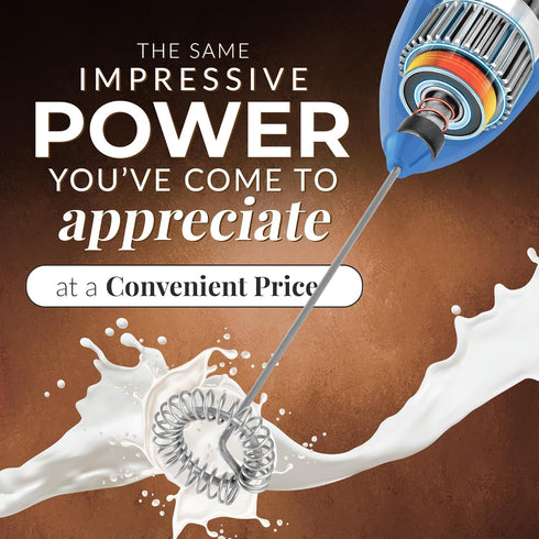 Zulay Kitchen Powerful Milk Frother Wand - Mini Milk Frother Handheld Stainless Steel - Battery Operated Drink Mixer for Coffee, Lattes, Cappuccin...