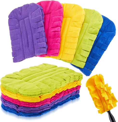 Zubebe 12 Pcs Duster Refill Fleece Refills Hand Dusters Cleaning Reusable Duster Pads Washable Dusters for Cleaning Ceiling Fan Hardwoods Window K...
