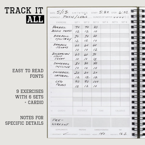 The Ultimate Fitness Journal for Tracking and Crushing Your Gym Goals - Detailed Workout Planner & Log Book For Men and Women - Great Gym Accessor...