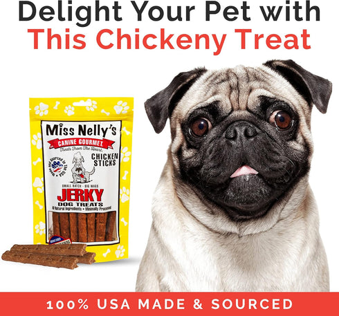 Miss Nelly's - Chicken Jerky Dog Treats - Soft Sticks - USA Made and Sourced - Original Smoke House Recipe - Small Batch Chicken Jerky for Dogs - ...