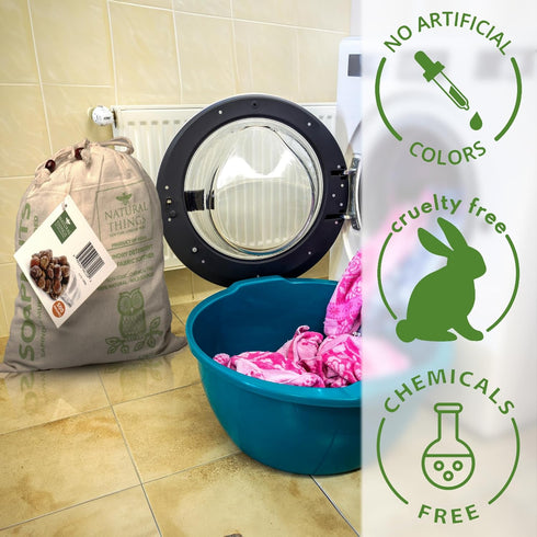 NaturalThings Organic Soap Nuts - Eco-Friendly Laundry Soap Nuts, Hypoallergenic, No Fragrance/Chemicals, 125 Loads Per Pack + 1 wash Bag...
