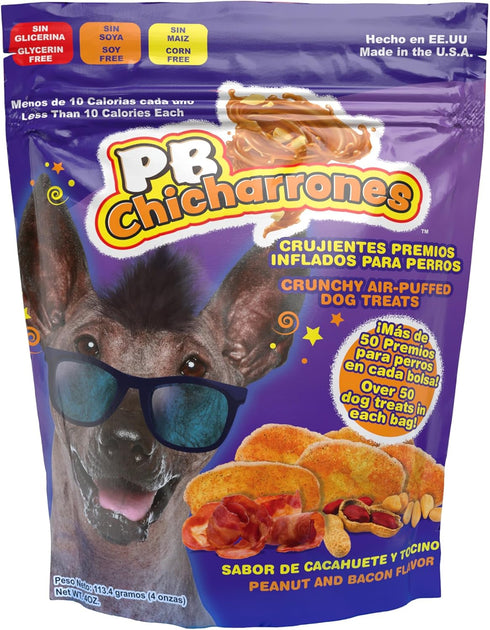 PB Chicharrones - 4oz -Dog Treats, Light Crunchy Treat w/Latin Flavors -Trata de Perro, Un Premio Ligero y Crujiente Con Sabores Latinos...