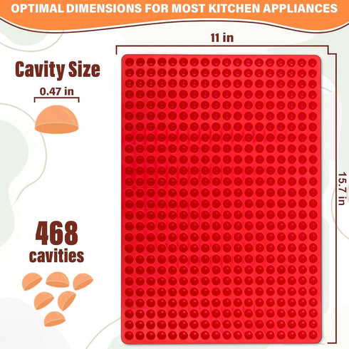 DIMROM Round Silicone Molds 468 Cavity - Red Semi Sphere Chocolate Dog Treat Molds Silicone Shapes Boba Mold Non Stick Baking Sheet Gummy Molds - ...