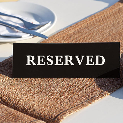 6 Pieces Plastic Reserved Table Sign Table Tent Wedding Guest Reservation Seat Sign for Restaurant Wedding Chairs...