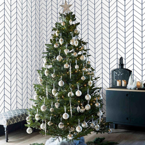 LXCREAT Removable Wallpaper Forgiving Blue/White Stripes Peel and Stick Wallpaper 17.71 in X 118 in Modern Self Adhesive Vinyl for Home Renovation...