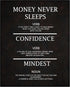 Posterizer 1 pcs-Money Never Sleeps-Positive Mindset Affirmations-Motivational & Inspirational Art-Gift for Entrepreneurs-Decor for Home & Office-...