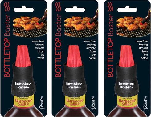 Jokari Crazy But It Works Silicone Bottletop BBQ Baster, Black, 3-Pack...