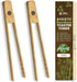 Toaster Tongs With Magnet | Bamboo Kitchen Utensils For Cooking & Holding Toast Bacon Muffin Bagel Bread | 8" Long Natural Toxic Free Magnetic | 2...