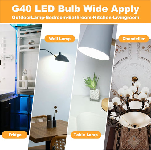 Dimmable 3W LED Bulb Equivalent 25 Watt Light Bulbs, Daylight 5000K, E26 Medium Base, Frosted, 300 Lumens, CRI 90+, G40 3 Watt Edison Bulbs for Ni...