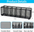 Black Mesh Pen Pencil Holder, Small Metal Desk Organizer Desktop Stationery Office Supplies Acessories Storage Stand, 6 Compartments Brushes Holde...