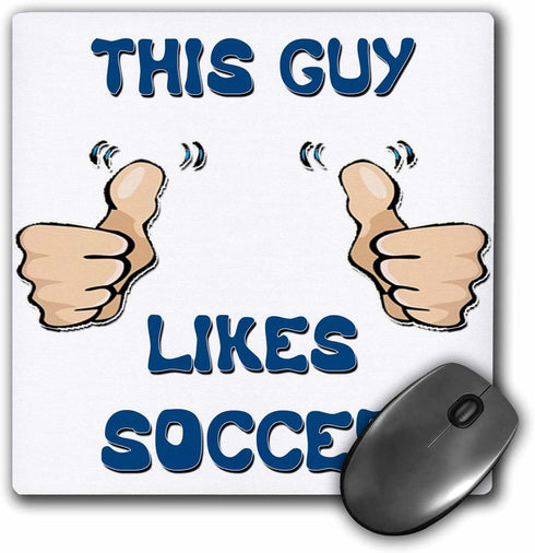 3dRose LLC 8 x 8 x 0.25 Inches Mouse Pad, This Guy Likes Soccer (mp_150469_1)...