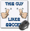 3dRose LLC 8 x 8 x 0.25 Inches Mouse Pad, This Guy Likes Soccer (mp_150469_1)...