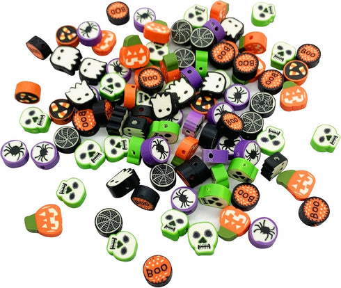 100 Pcs Halloween Polymer Clay Beads Heishi Spacer Beads Supplies for DIY Bracelet Earring Necklace Jewelry Making...
