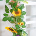 Naidiler Artificial Flower Garland, Sunflower & Rose Vines, Boho Wedding & Birthday Decor, 6ft Straight, Pink & Yellow, Fabric & Plastic...