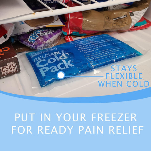Theramed Reusable Soft Gel Cold Pack for Injuries - Gel Ice Pack for Pain Relief and Swelling Reduction - Long Lasting and Easy to Use Ice Pack fo...