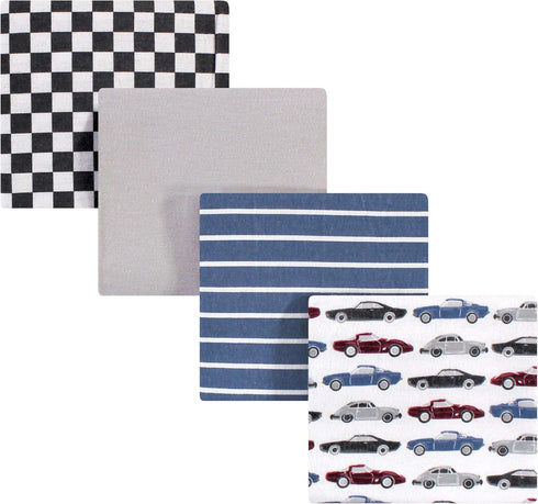 Hudson Baby Unisex Baby Cotton Flannel Receiving Blankets, Vintage Cars, One Size...