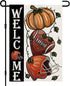 Fall Football Welcome Garden Flags 12x18 Inch Vertical Double Sided, Pumpkin Autumn Sports Game Day Sign Thanksgiving Seasonal Yard Outside Decor ...