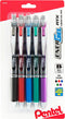 Pentel Energel RTX Retractable Liquid Gel Pen, Bold Line, Metal Tip, Assorted Ink Pack of 5 (BL80BP5M)...