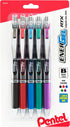 Pentel Energel RTX Retractable Liquid Gel Pen, Bold Line, Metal Tip, Assorted Ink Pack of 5 (BL80BP5M)...