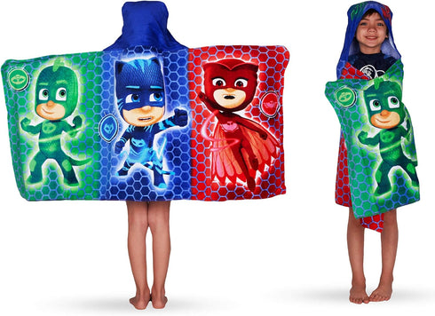 PJ Masks Bath/Pool/Beach Soft Cotton Terry Hooded Towel Wrap, 24" x 50", By Franco Kids...