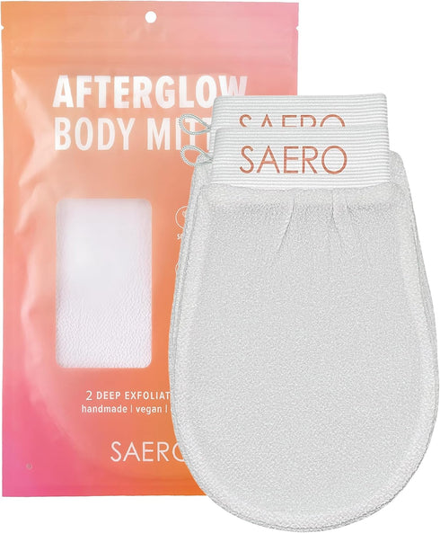 SAERO Deep Exfoliating Glove for Shower - Exfoliating Mitt Body Scrubber - Skin Exfoliator & Dead Skin Remover - Keratosis Pilaris Scrub - Spray T...