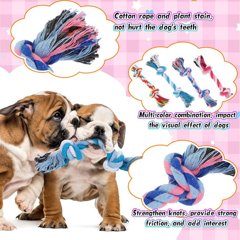 12 Pcs Rope Dog Toys Multi Color Puppy Rope Toy Cotton Puppy Toys Dog Chew Rope Puppy Teething Toys for Small and Medium Dogs Puppies...
