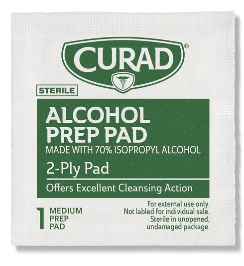 Curad Alcohol Disinfectant Prep Pads, 2-ply, Medium Size, 200 Count...