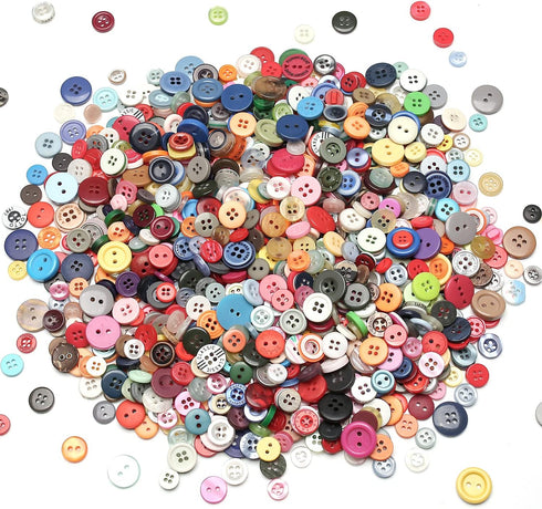 About 1000 Small Resin Buttons, Sewing DIY Craft Buttons, Hand-Painted Decorative Buttons Multicolor Series...