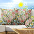 Wildflower Outdoor Waterproof Throw Pillow Covers 18 x 18 Inch Set of 2, Yellow Green Pillowcase Square Cushion Case, Farmhouse Garden Decorative ...