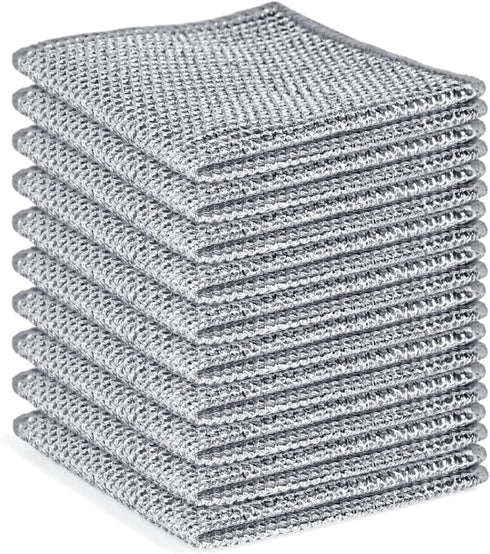 Double layer metal wire scratch free cloth, dry and wet dual-purpose metal wire dishwashing cloth, suitable for kitchen cleaning, cookware, tablew...