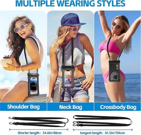 IP68 Waterproof Phone Pouch Up to 6.8", Floating Waterproof Phone Case for iPhone 15 14 13 Pro Max, Galaxy S24 S23 S22 Ultra, Cellphone Dry Bag Cr...