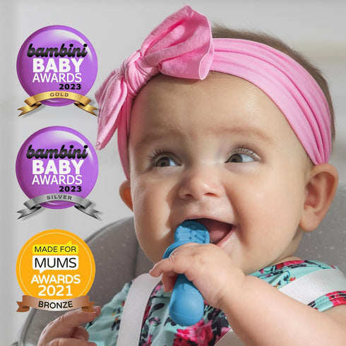 TalkTools ITSY Tiny Silicone Spoons – Twin Pack Soft Silicone Self-Feeding Training Spoons for Kids & Toddlers, Anti-Choking Flange Guard and Non-...